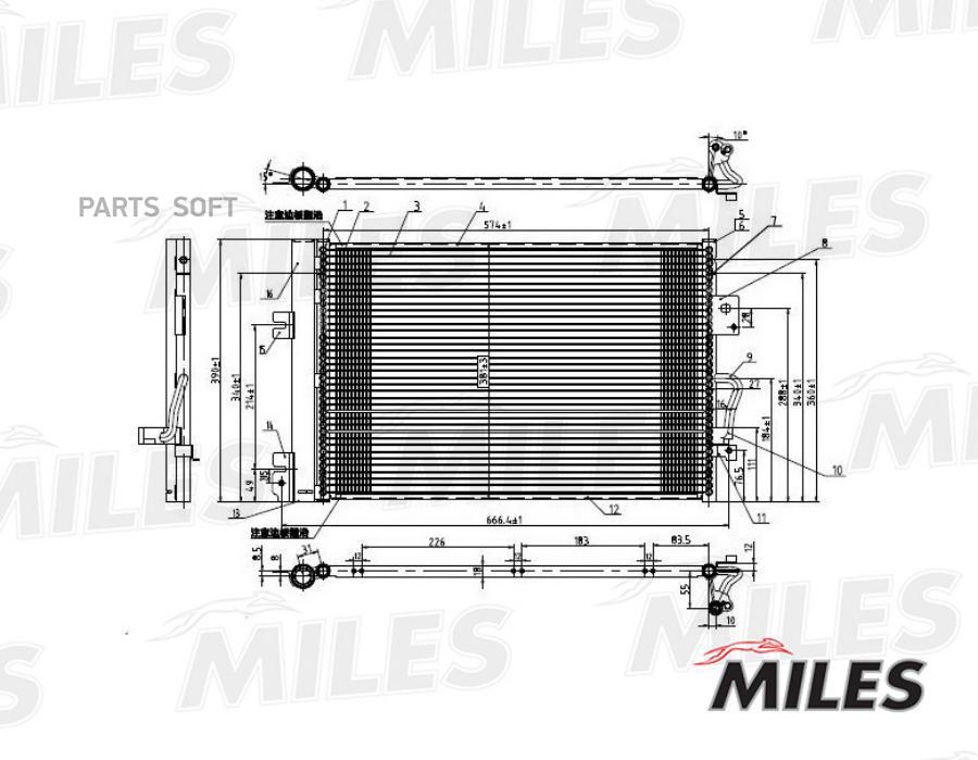 

Радиатор Кондиционера (Паяный) Opel Astra H / Zafira B 1.4-2.2 04-) Accb008 Miles арт. ACC