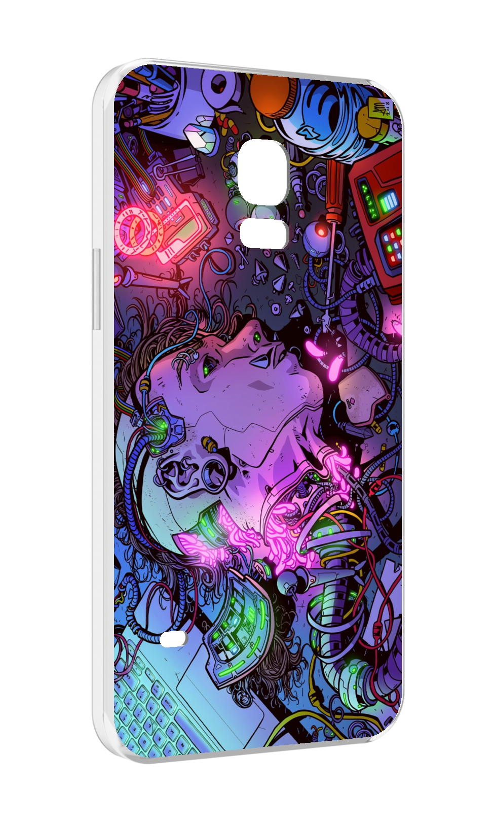 

Чехол MyPads голова робота мультик для Samsung Galaxy S5 mini, Прозрачный, Tocco