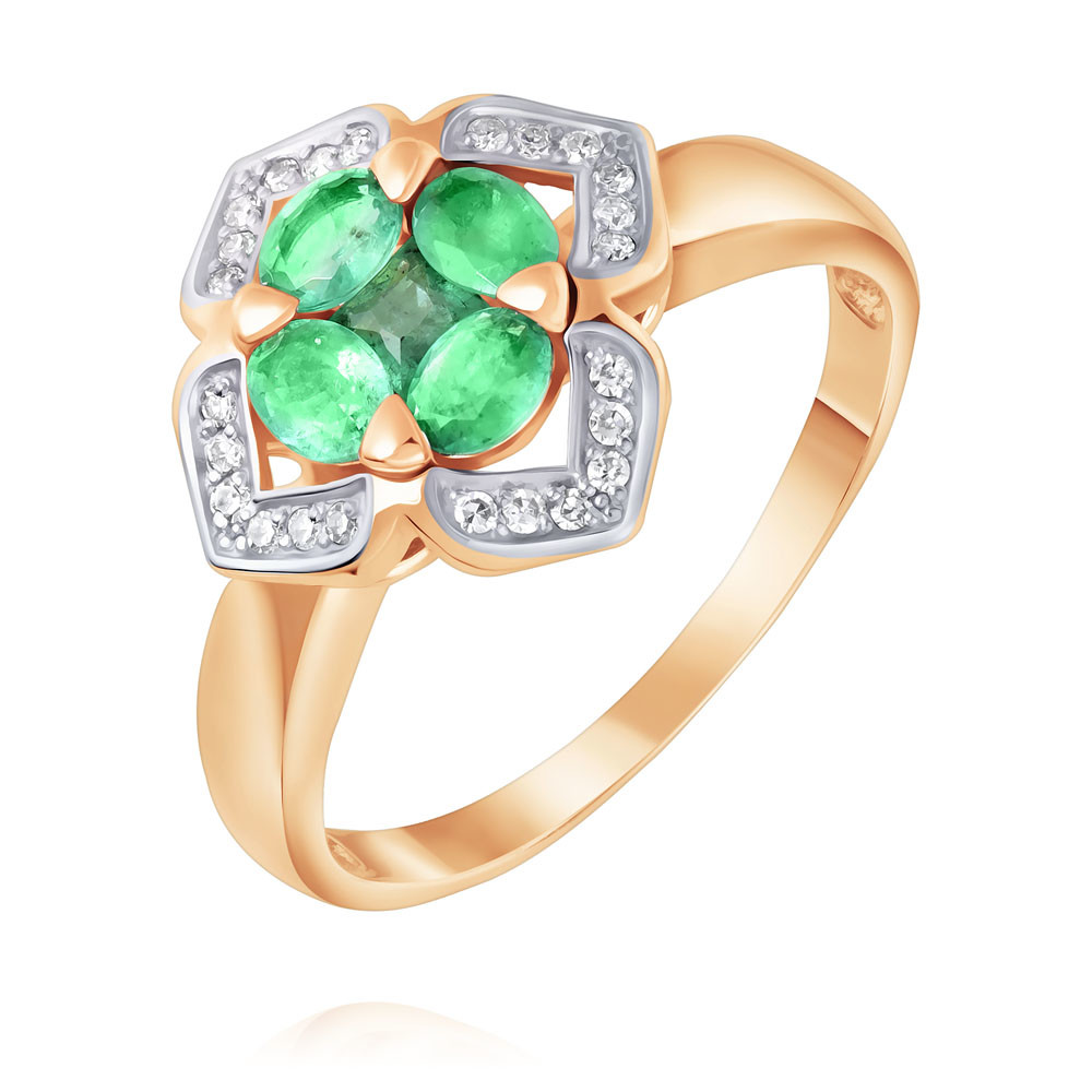 

Кольцо из золота р.  ADAMAS 14041316/01-А50Д-433, изумруд/бриллиант, 14041316/01-А50Д-433