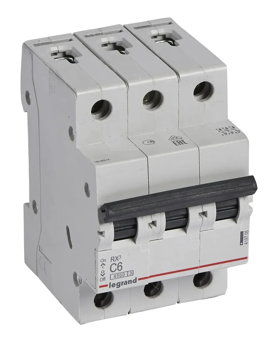 

Выключатель автоматический Legrand RX3 419705 6A тип C 4.5kA 3П 400В 3мод, Выключатель автоматический Legrand RX3 (419705) 6A тип C 4.5kA 3П 400В 3мод