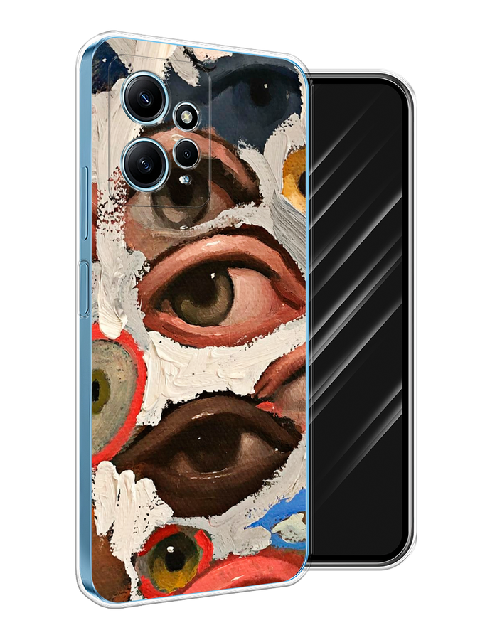 

Чехол Awog на Xiaomi Redmi Note 12 4G "Глаза масляная живопись", Серый;бежевый;красный, 318350-1