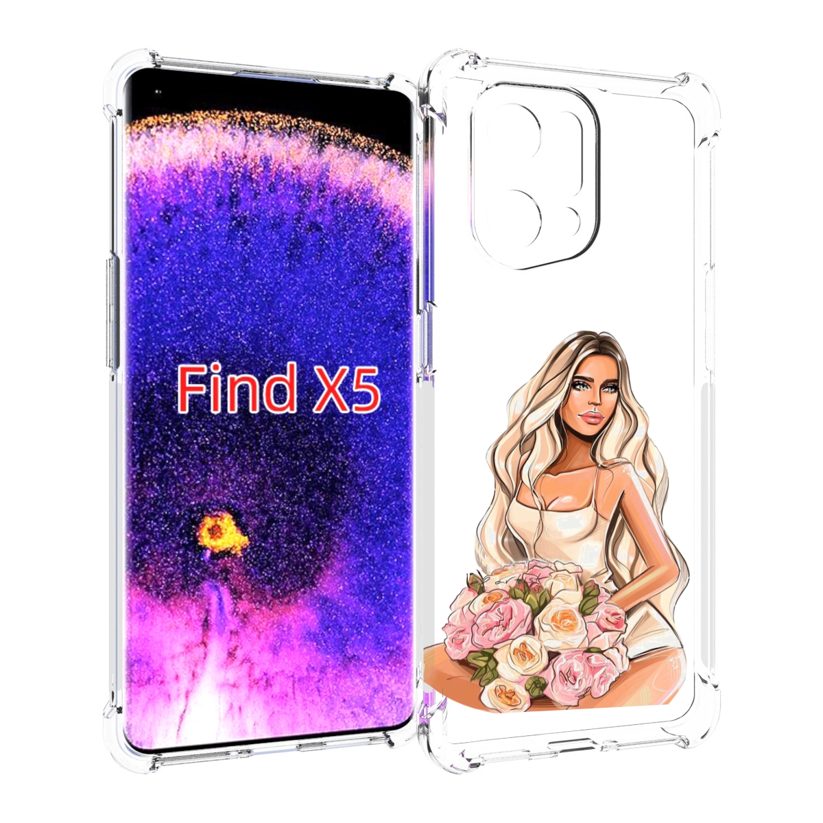 

Чехол MyPads Нежная-девушка женский для Oppo Find X5, Прозрачный, Tocco