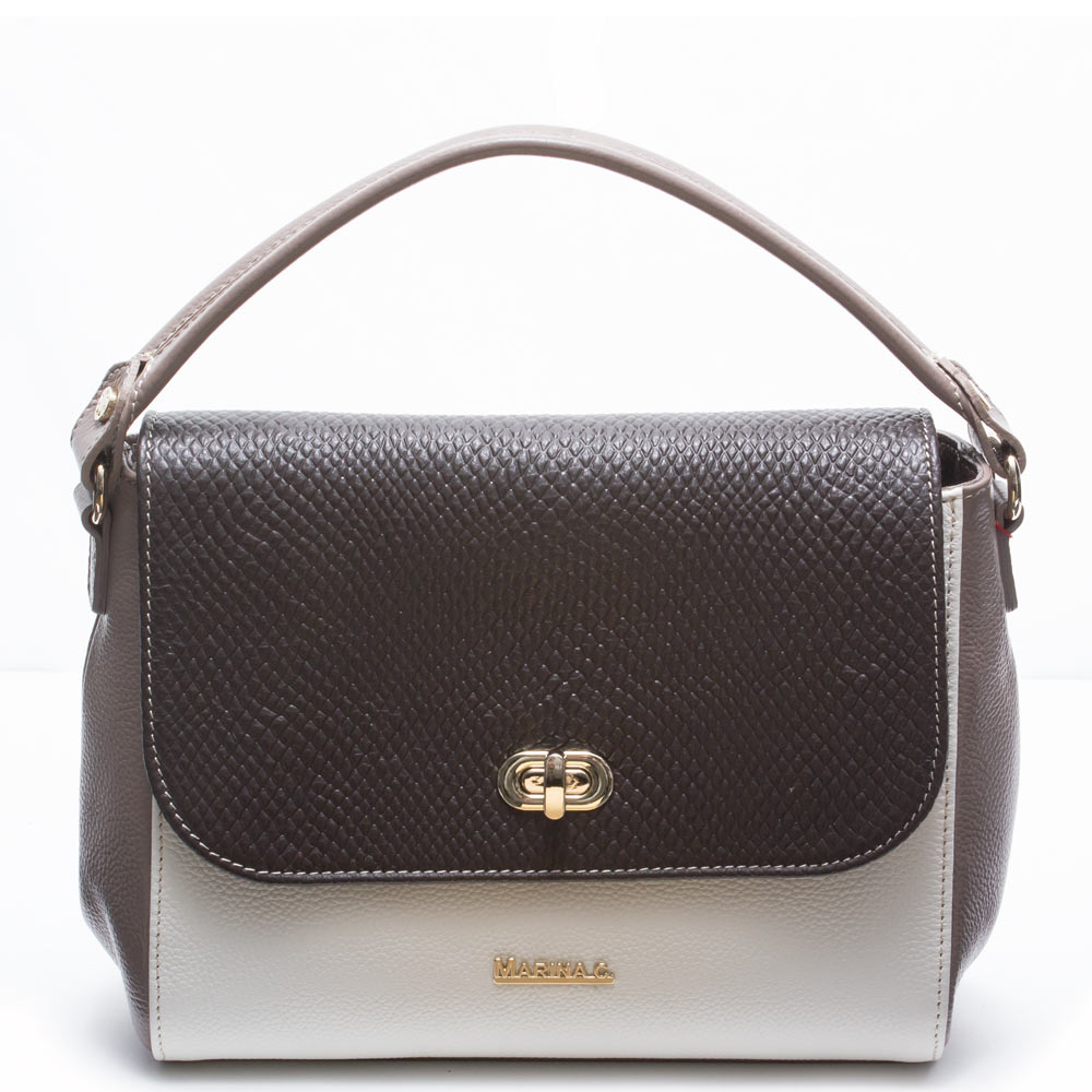 

сумка через плечо marina creazioni b4089 placca vipera pegaso taupe+latte+t, b4089