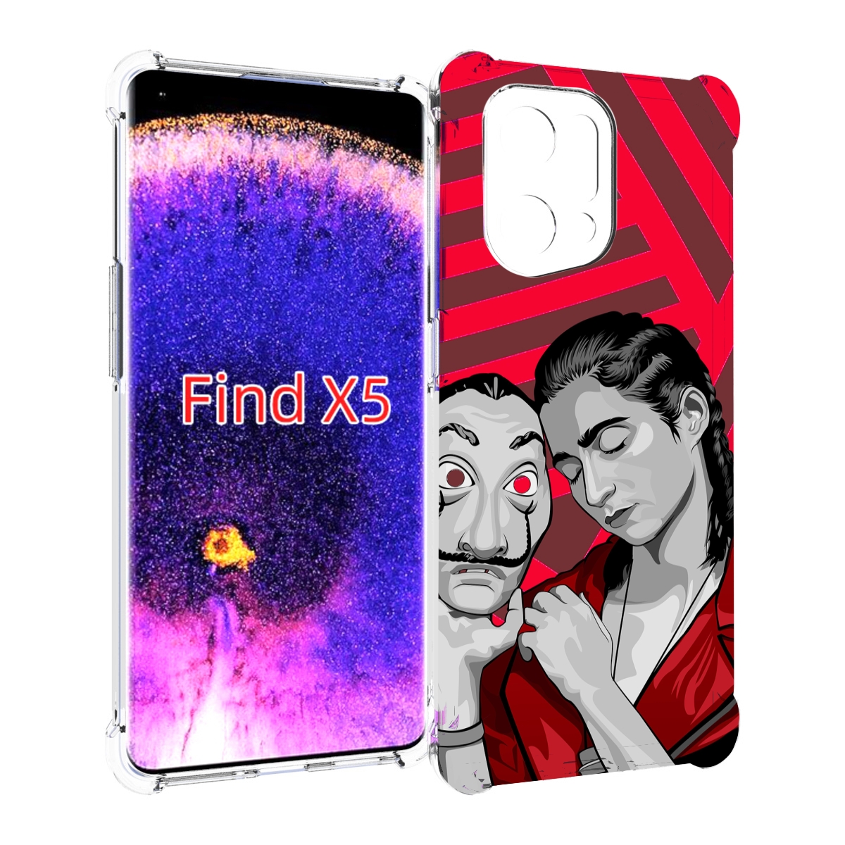

Чехол MyPads Найроби-бумажного-дома для Oppo Find X5, Прозрачный, Tocco