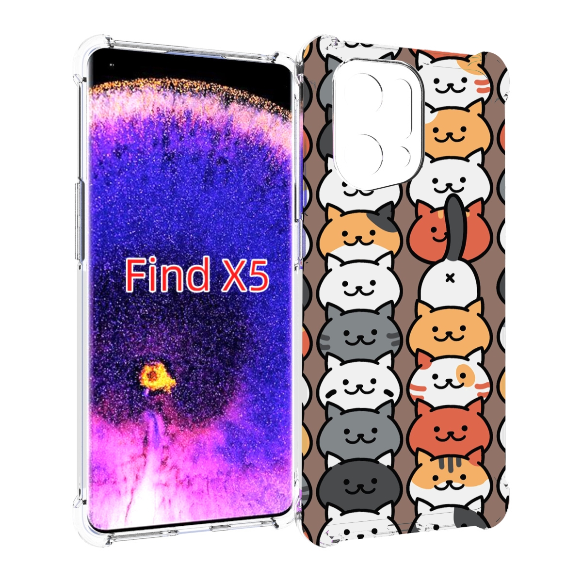 

Чехол MyPads Найди-кота для Oppo Find X5, Прозрачный, Tocco