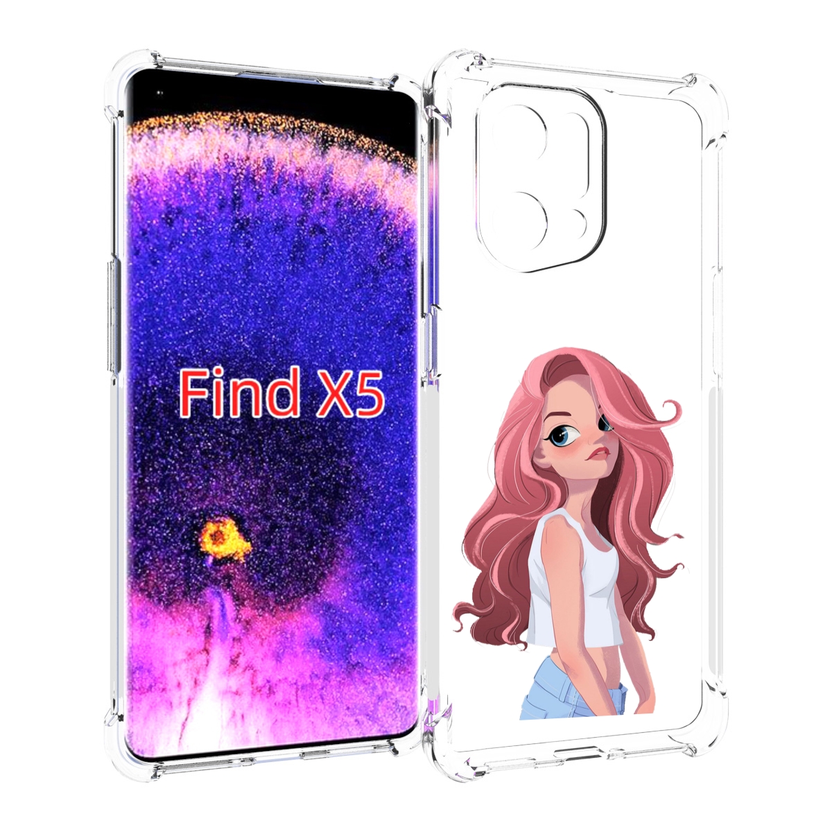 

Чехол MyPads Мультяшный-арт-девушки женский для Oppo Find X5, Прозрачный, Tocco