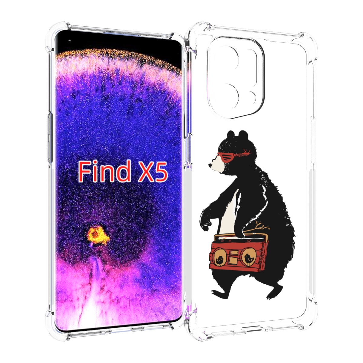 

Чехол MyPads Музыкальный медведь для Oppo Find X5, Прозрачный, Tocco
