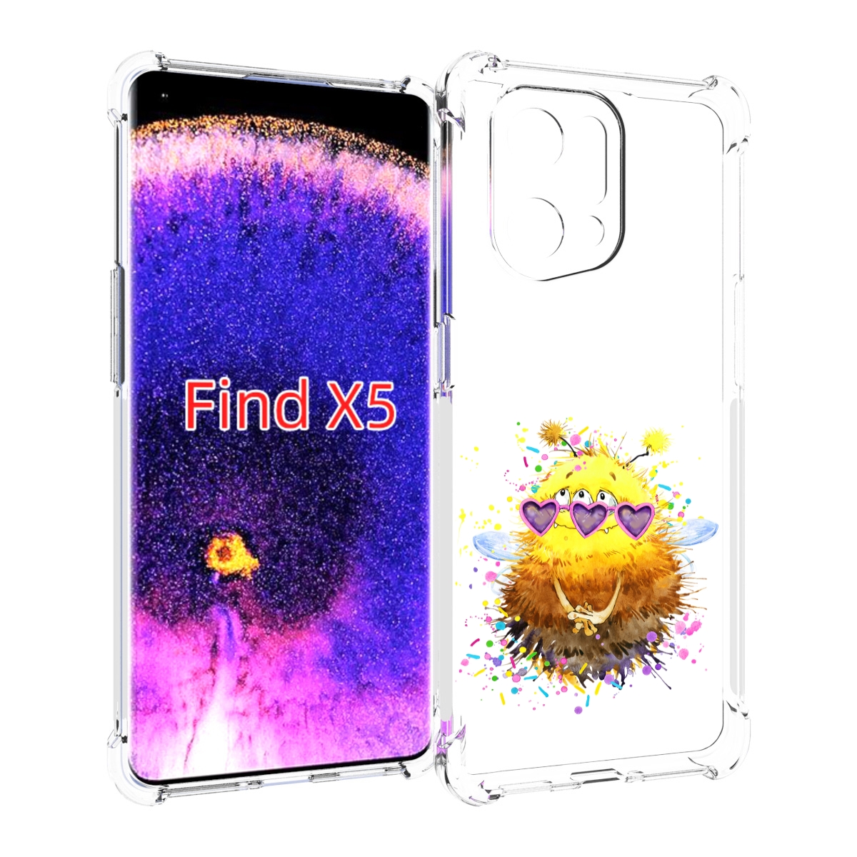 

Чехол MyPads Пушитый шмель для Oppo Find X5, Прозрачный, Tocco
