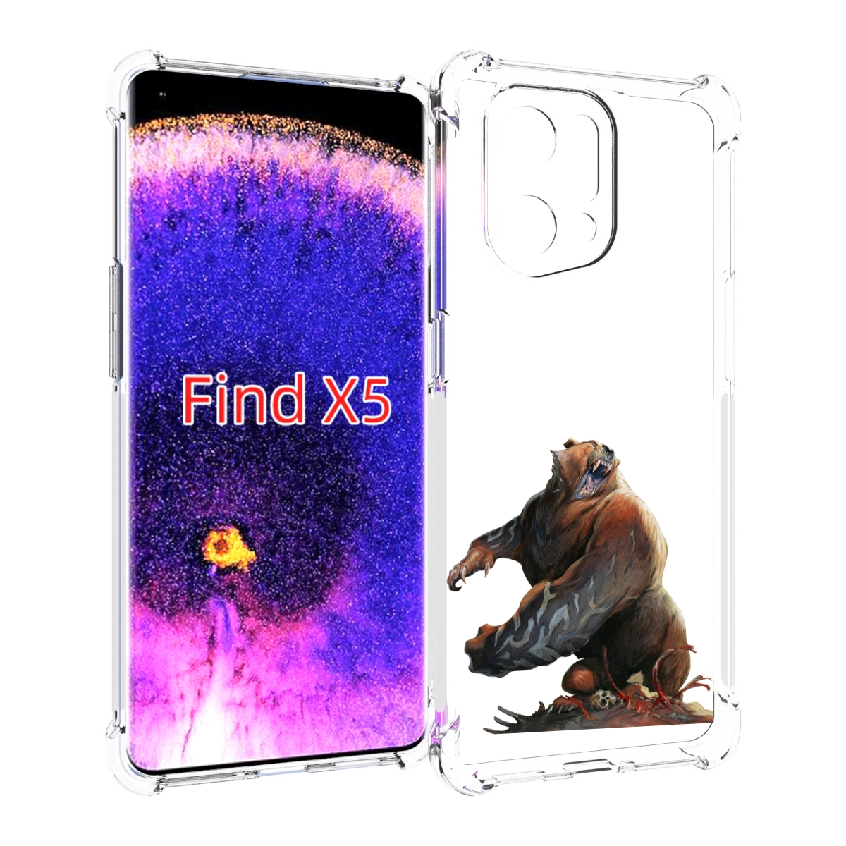 

Чехол MyPads Медведь-жестокий для Oppo Find X5, Прозрачный, Tocco