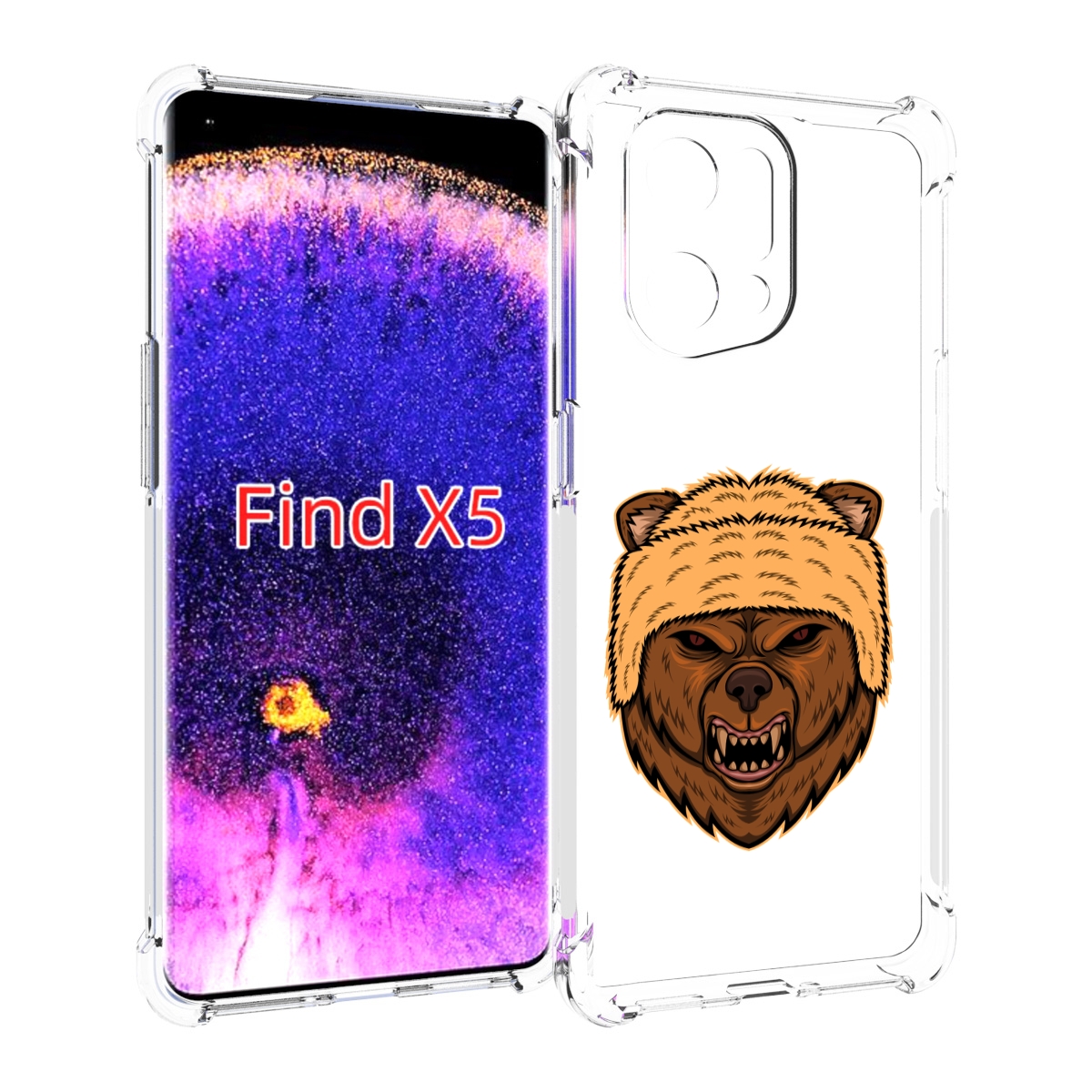 

Чехол MyPads Медведь-в-шапке для Oppo Find X5, Прозрачный, Tocco