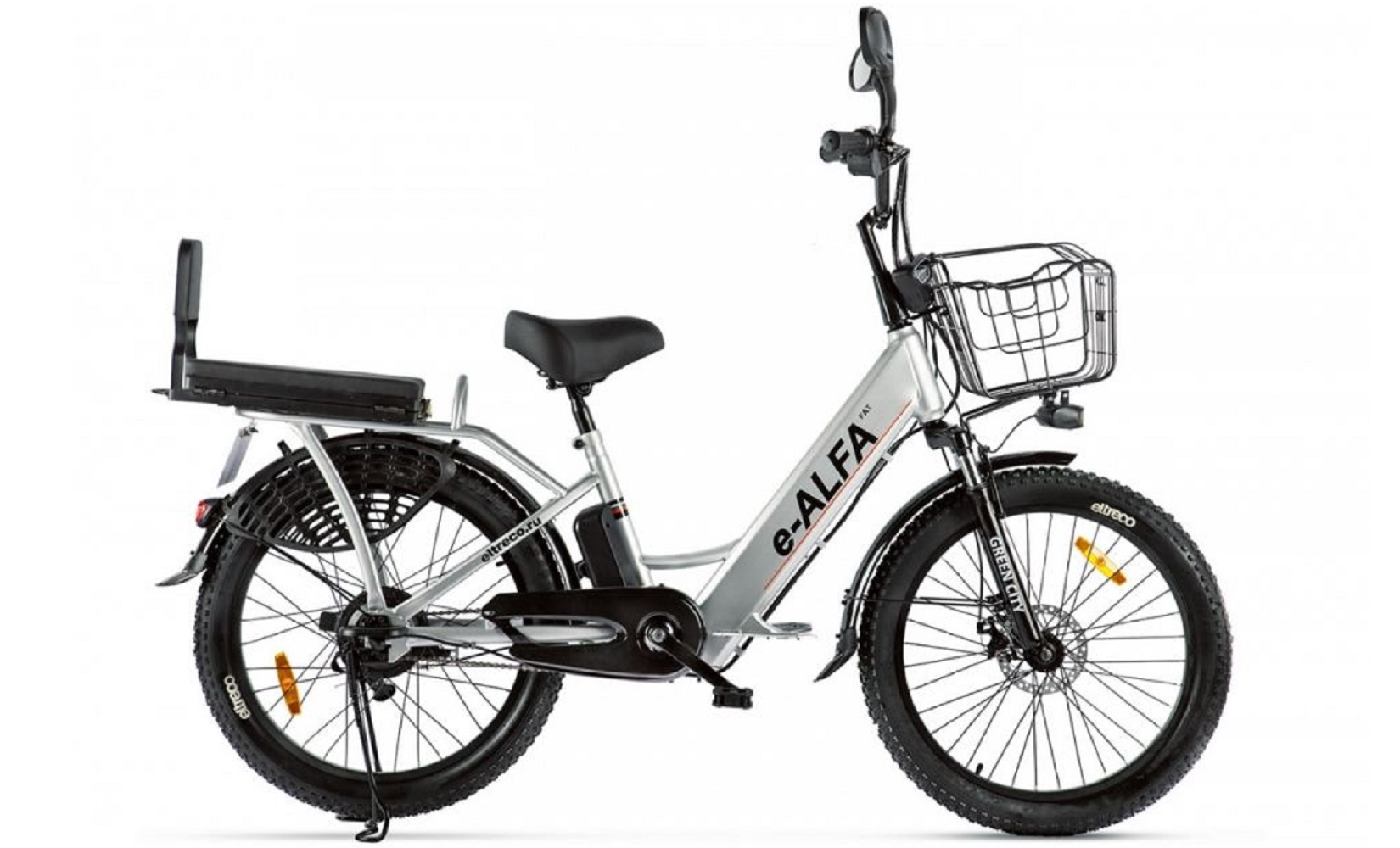 Электровелосипед Green City E-Alfa Fat (2022) (Серебристый)