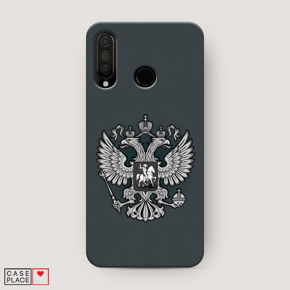 фото Чехол awog "герб россии серый" для huawei p30 lite