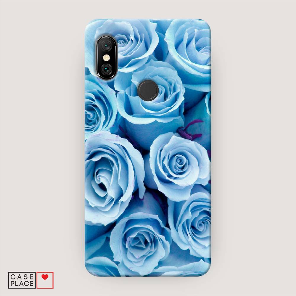 фото Пластиковый чехол "лазурные розы" на xiaomi redmi note 6 pro awog