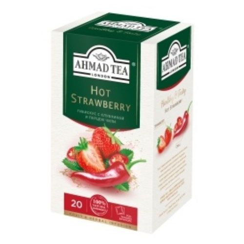 Чай травяной Ahmad Tea Hot Strawberry в пакетиках 1,8 г х 20 шт