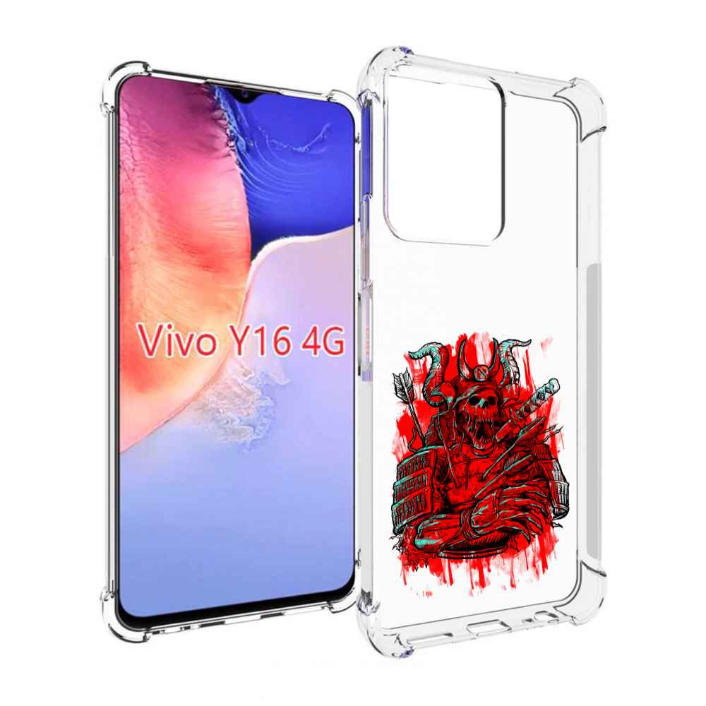 

Чехол MyPads красный скелет воин для Vivo Y16 4G/ Vivo Y02S, Прозрачный, Tocco