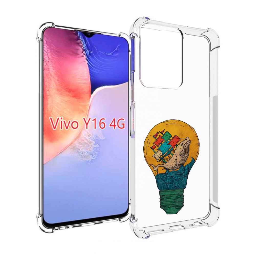 

Чехол MyPads кит в лампочке с парусами для Vivo Y16 4G/ Vivo Y02S, Прозрачный, Tocco