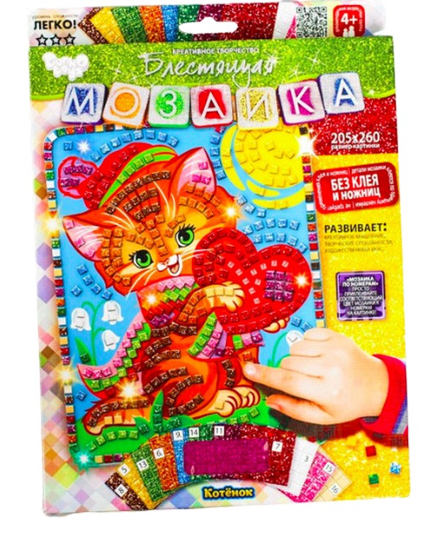 Набор для творчества Danko Toys Мозаика Котенок БМ-02-02