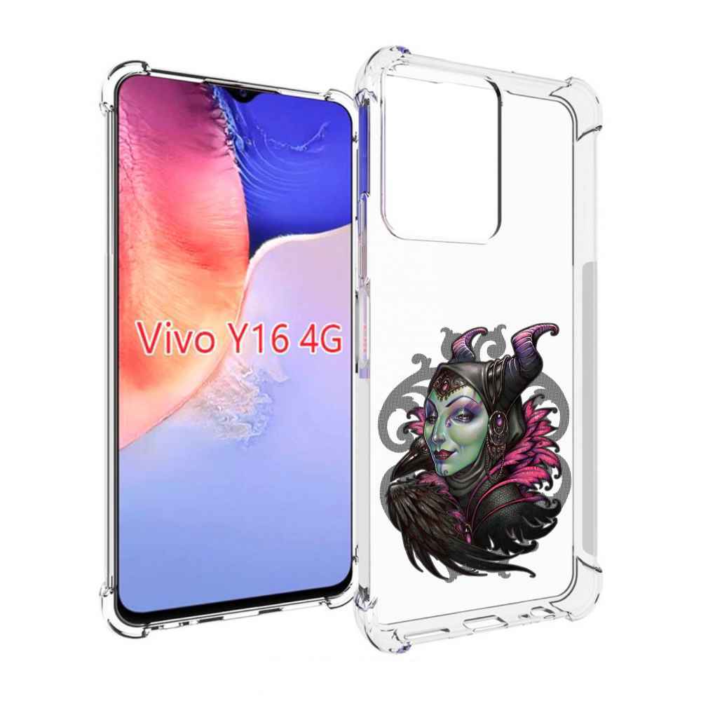 

Чехол MyPads зеленая девушка с вороном для Vivo Y16 4G/ Vivo Y02S, Прозрачный, Tocco