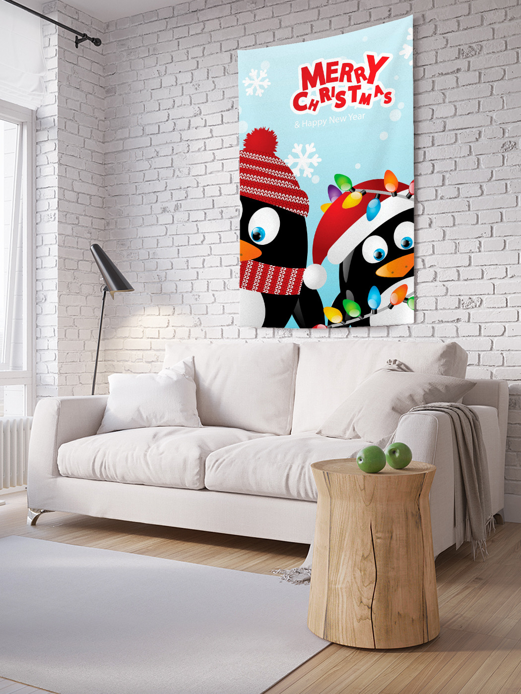 

Вертикальное фотопанно на стену JoyArty Праздничные пингвины 150x200 см, Праздничные пингвины