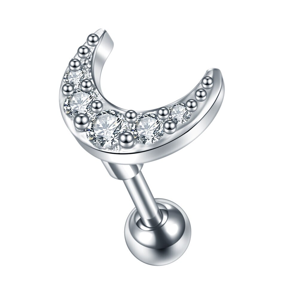

Пирсинг для уха из стали с фианитом 4Love4You PR-MBN-059, PR-MBN-059