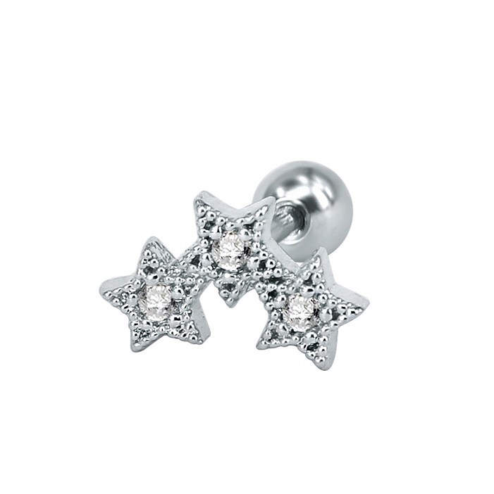 Пирсинг для уха из стали с фианитом 4Love4You PR-MBN-053