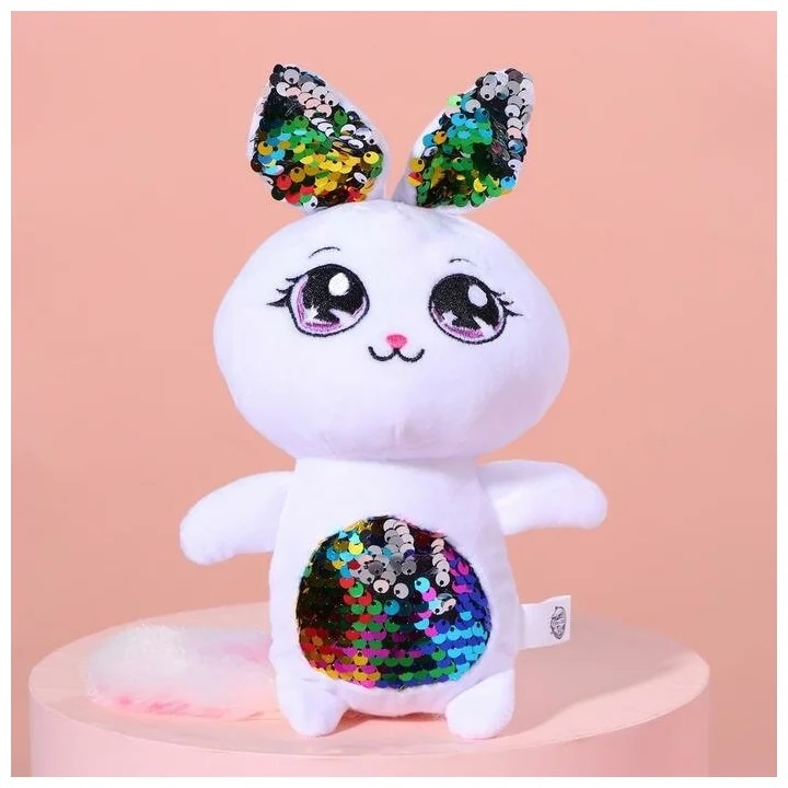 

Мягкая игрушка Milo toys с пайетками, Зайка Мила, Белый