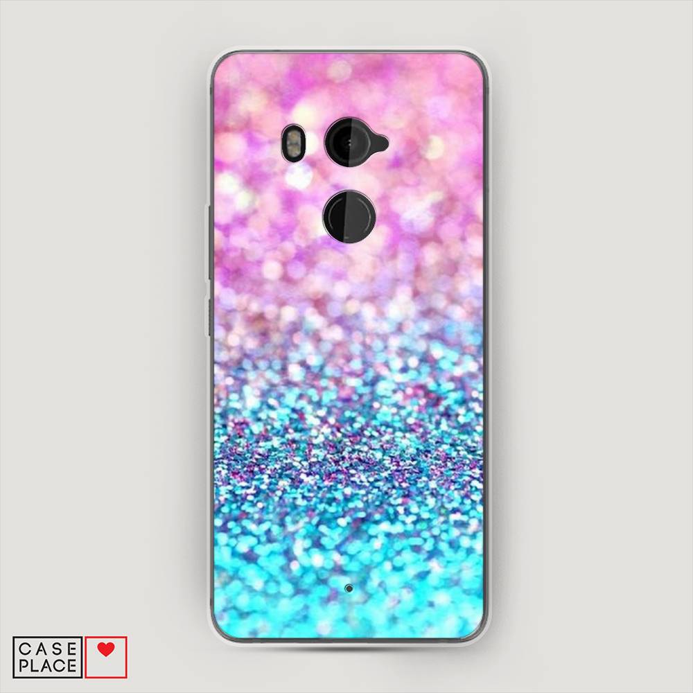 

Чехол Awog "Розово-голубые глиттеры рисунок" для HTC U11 Plus