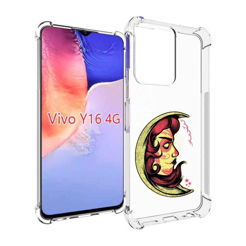 

Чехол MyPads желтый полумесяц с лицом девушки для Vivo Y16 4G/ Vivo Y02S, Прозрачный, Tocco