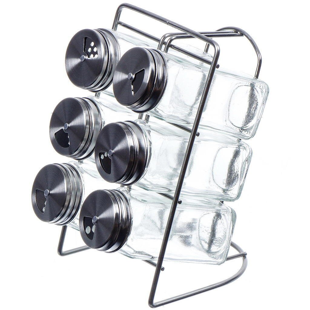 

Набор для специй 6 шт на подставке Y4-3927, Серебристый;прозрачный