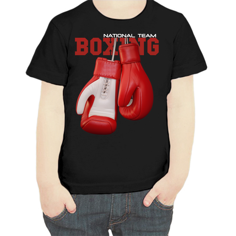 

Футболка мальчику черная 32 р-р boxing 2, Черный, fdm_national_team_boxing