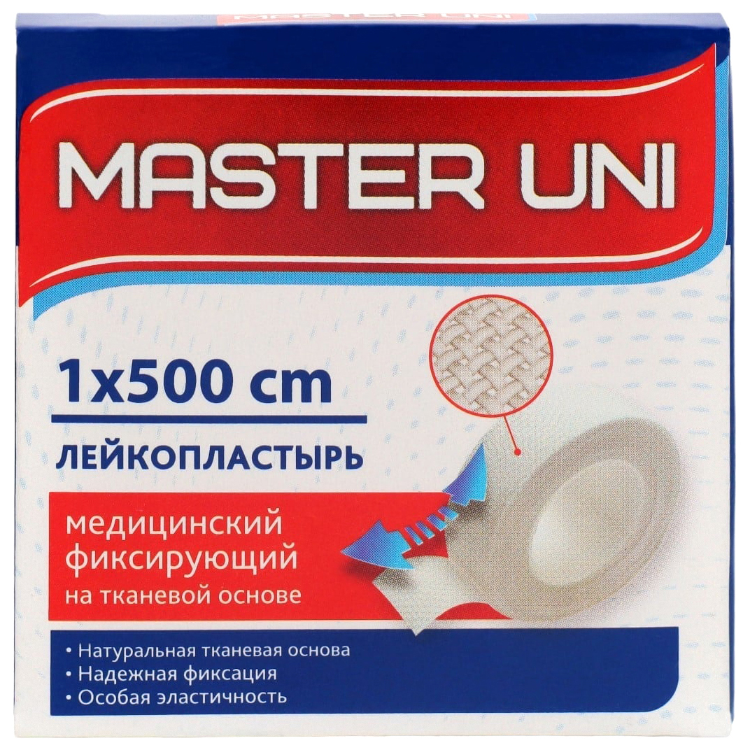 

Лейкопластырь медицинский фиксирующий UNFIX 1 х 500 см на тканевой основе, Белый