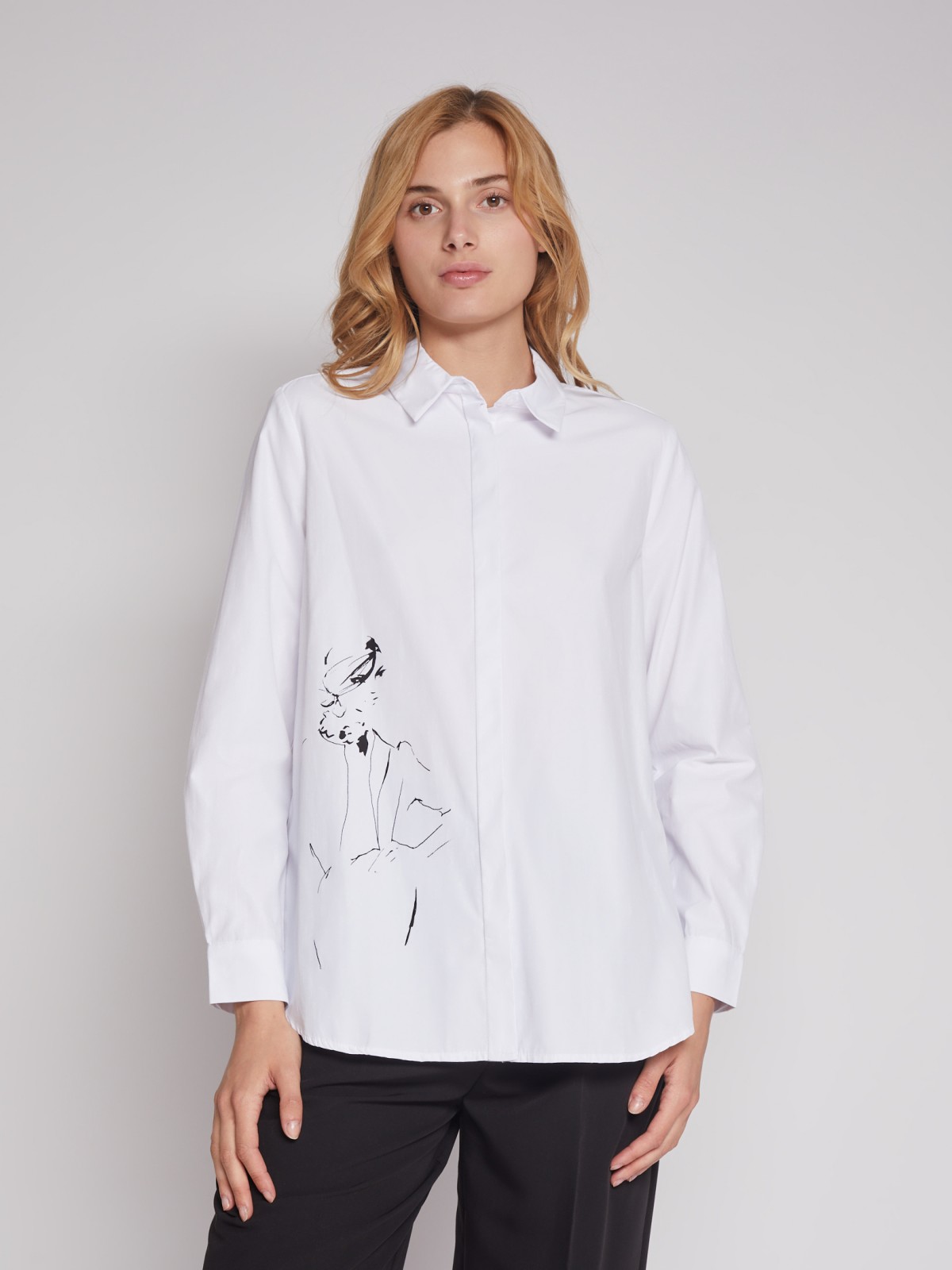 Рубашка женская Zolla 022311159313 белая XS