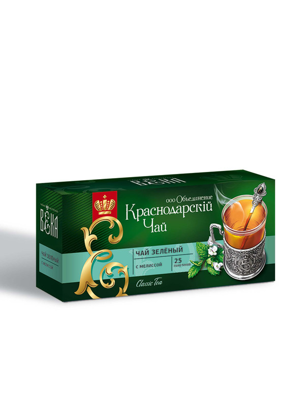 Чай зелёный Чайная мастерская Века с мелиссой, 25 пакетиков