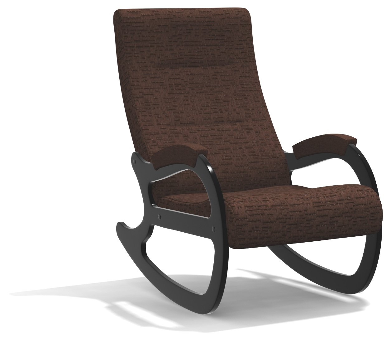 Кресло-качалка Лидер, из  велюра, коричневый