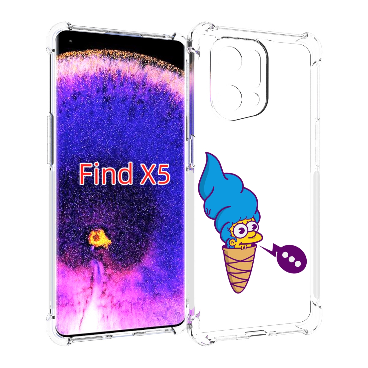 

Чехол MyPads Мардж-рожок для Oppo Find X5, Прозрачный, Tocco