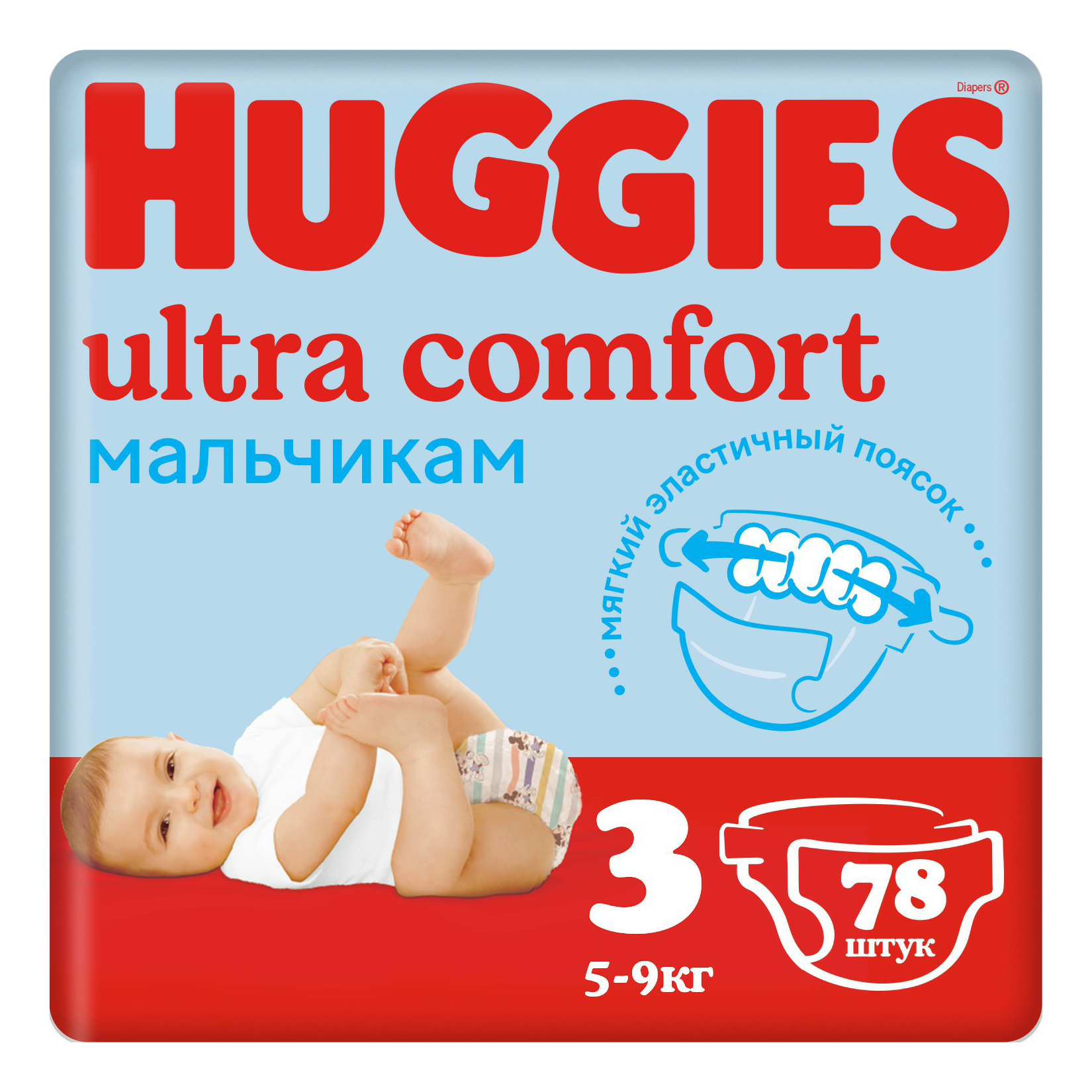 Подгузники Huggies Ultra Comfort 3 (5-9 кг) 78 шт