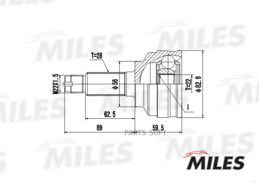 

Шрус Mazda 626 1.8 97- Нар. Miles арт. GA20226