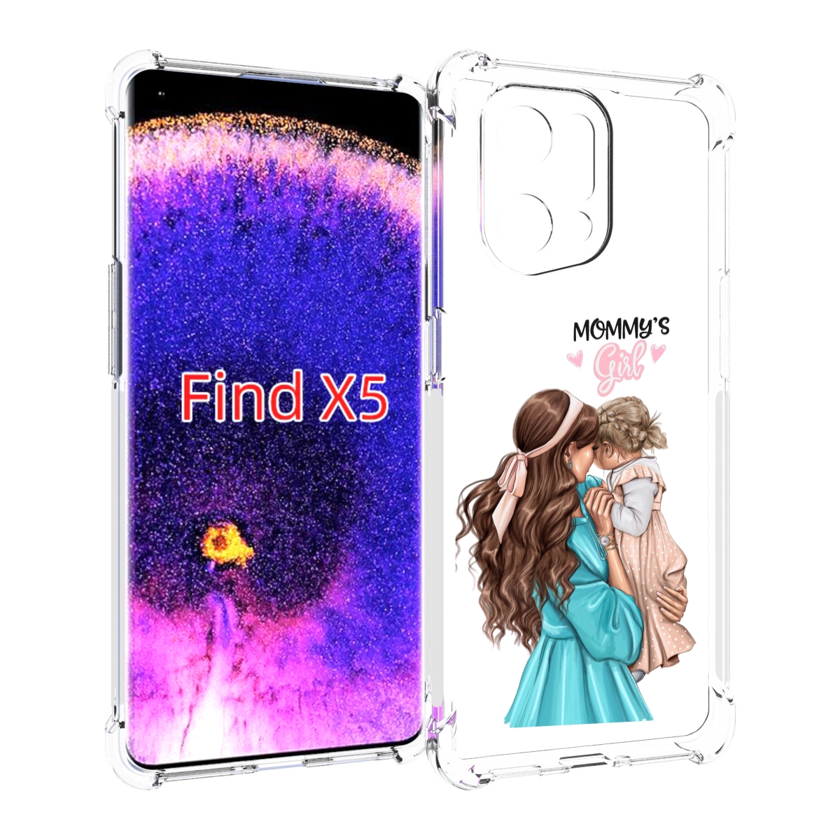 

Чехол MyPads Мама-девочки женский для Oppo Find X5, Прозрачный, Tocco