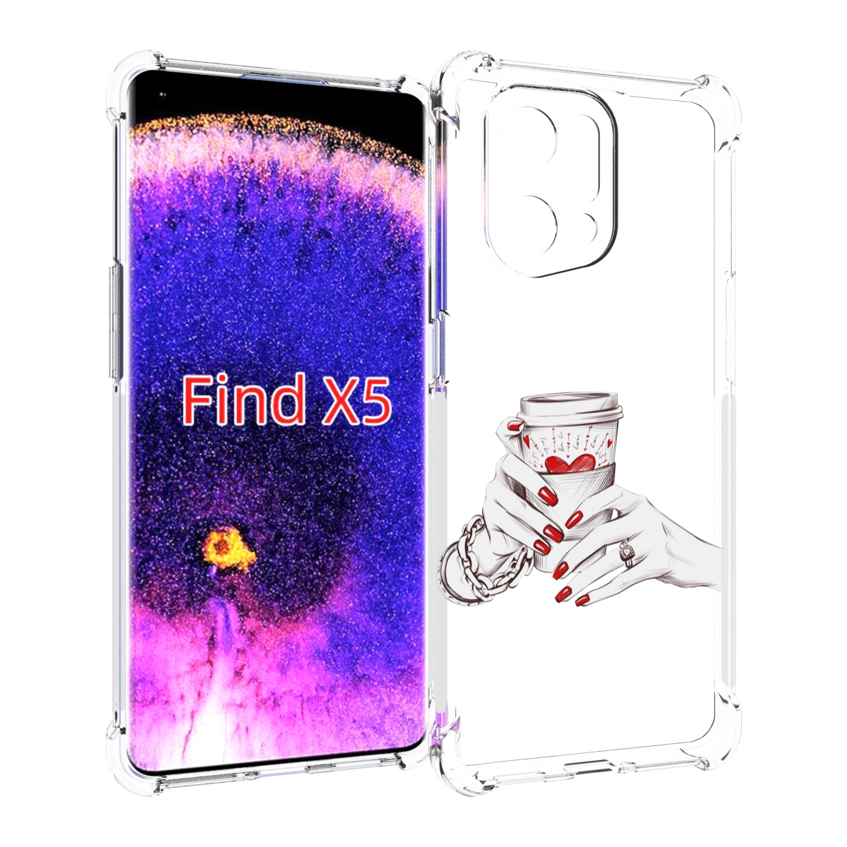 

Чехол MyPads Любовный-стакан для Oppo Find X5, Прозрачный, Tocco