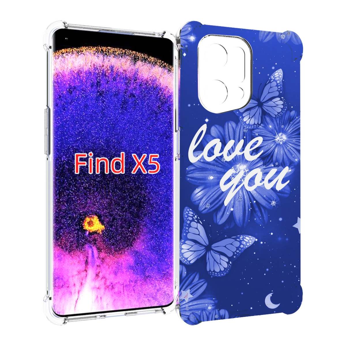 

Чехол MyPads Люблю-тебя-с-бабочками для Oppo Find X5, Прозрачный, Tocco