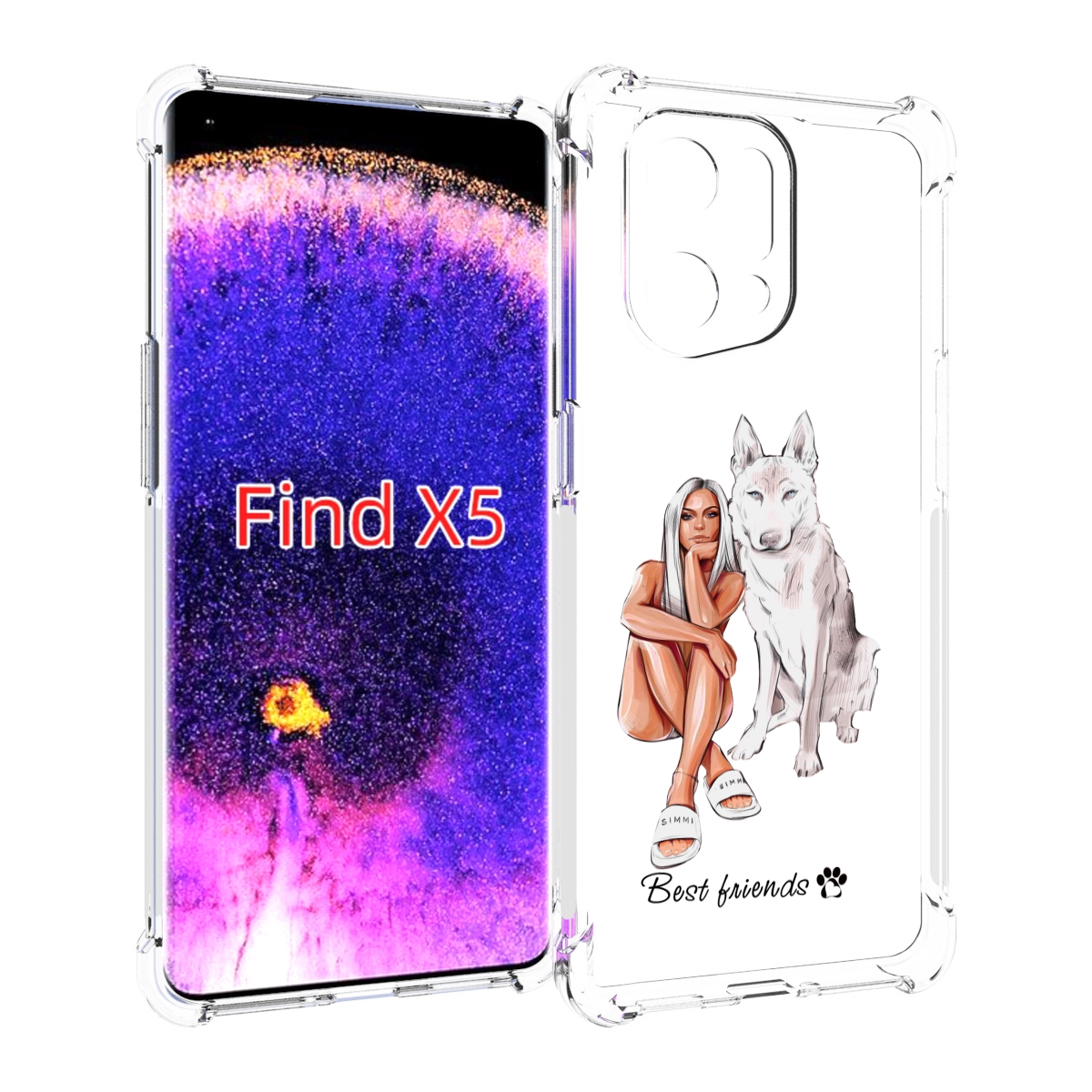 

Чехол MyPads Лучшие-друзья для Oppo Find X5, Прозрачный, Tocco