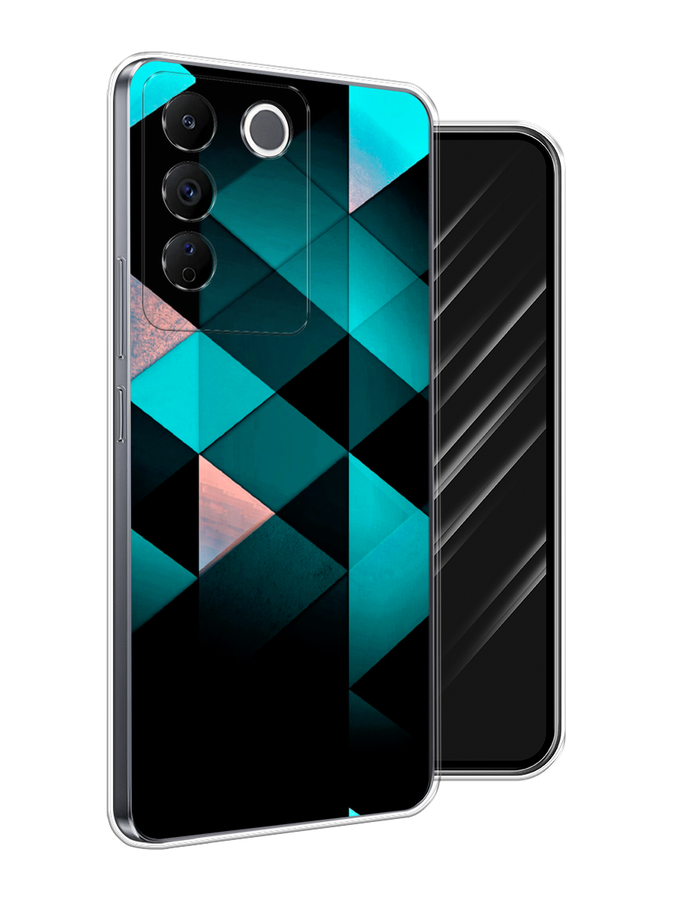 

Чехол Awog на Vivo V27e "Геометрия 16", Бирюзовый;черный, 268350-1