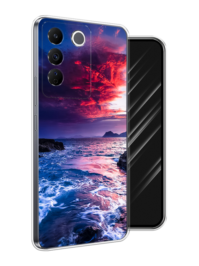 

Чехол Awog на Vivo V27e "Волны 1", Розовый;синий, 268350-1