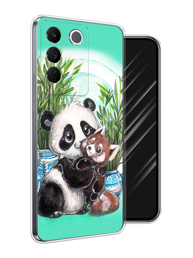 

Чехол Awog на Vivo V27e "Друзья зверята", Бирюзовый;белый;черный, 268350-1