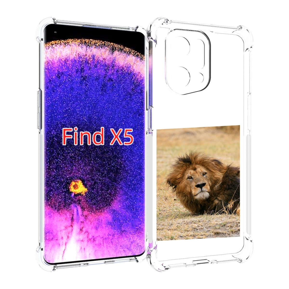 

Чехол MyPads Лев-лежит мужской для Oppo Find X5, Прозрачный, Tocco
