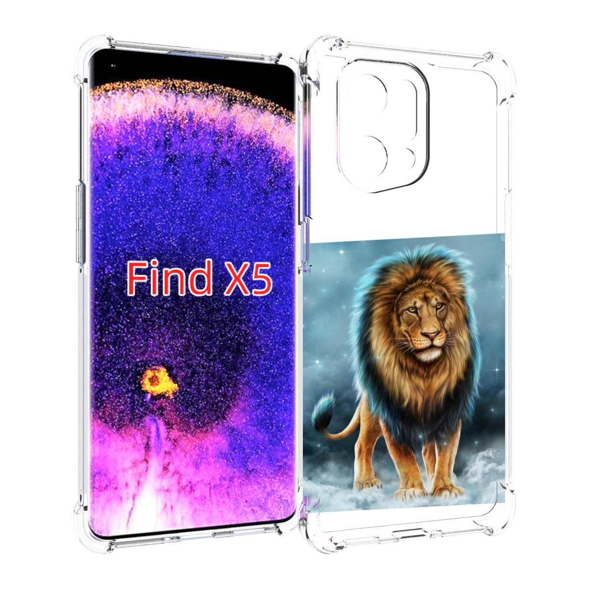 

Чехол MyPads Лев-в-тумане для Oppo Find X5, Прозрачный, Tocco
