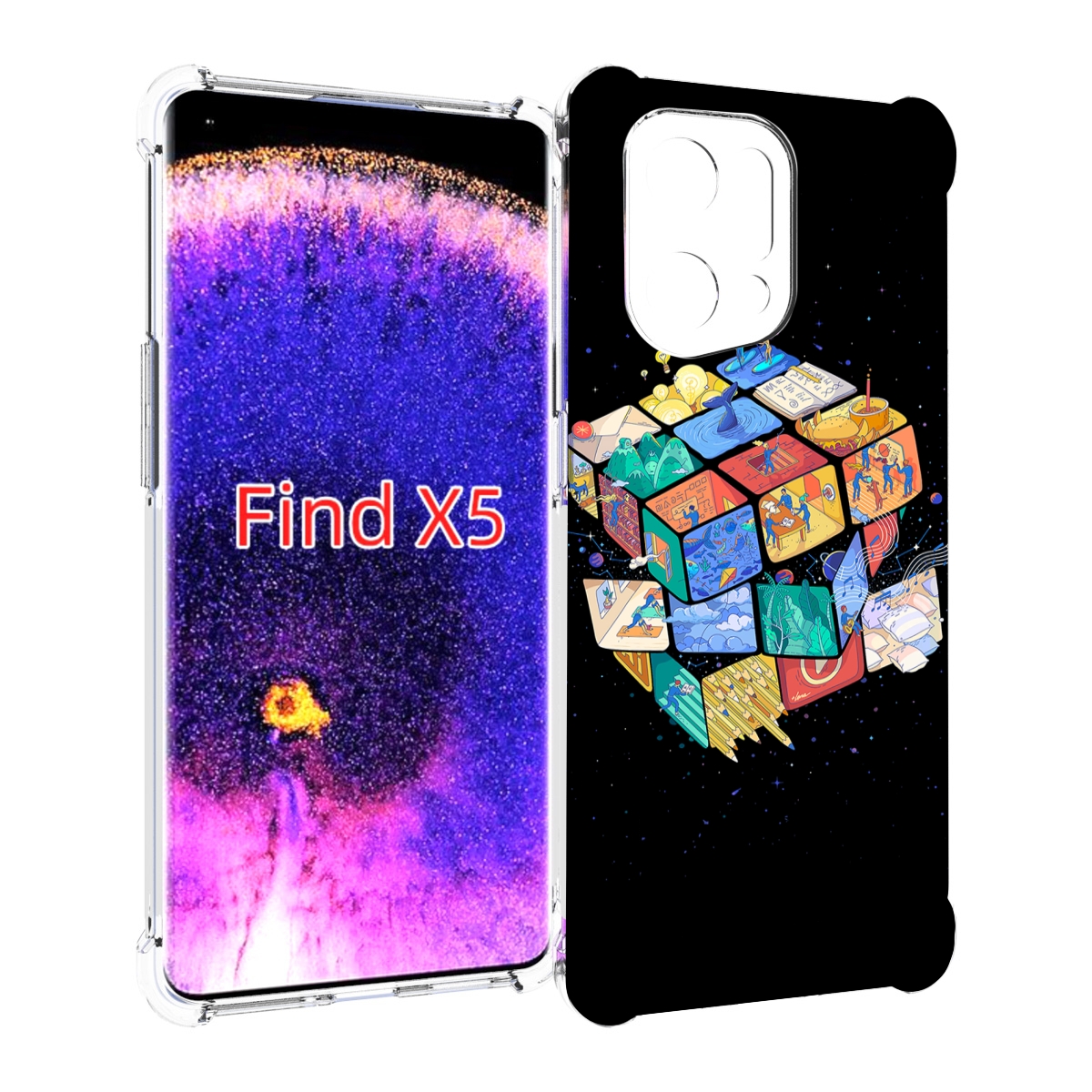 

Чехол MyPads Кубик-Рубика для Oppo Find X5, Прозрачный, Tocco