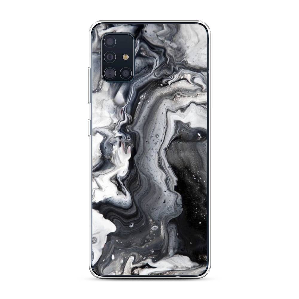 фото Силиконовый чехол "бело-черные сложные полосы" на samsung galaxy a51 awog
