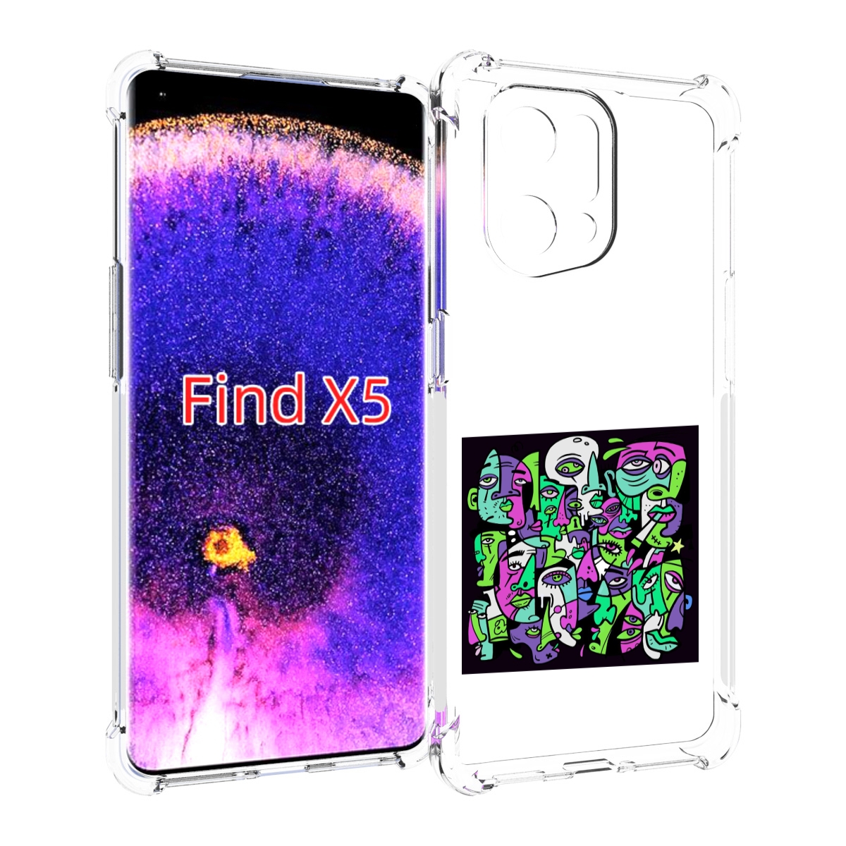 

Чехол MyPads Кривой эфир ATL для Oppo Find X5, Прозрачный, Tocco