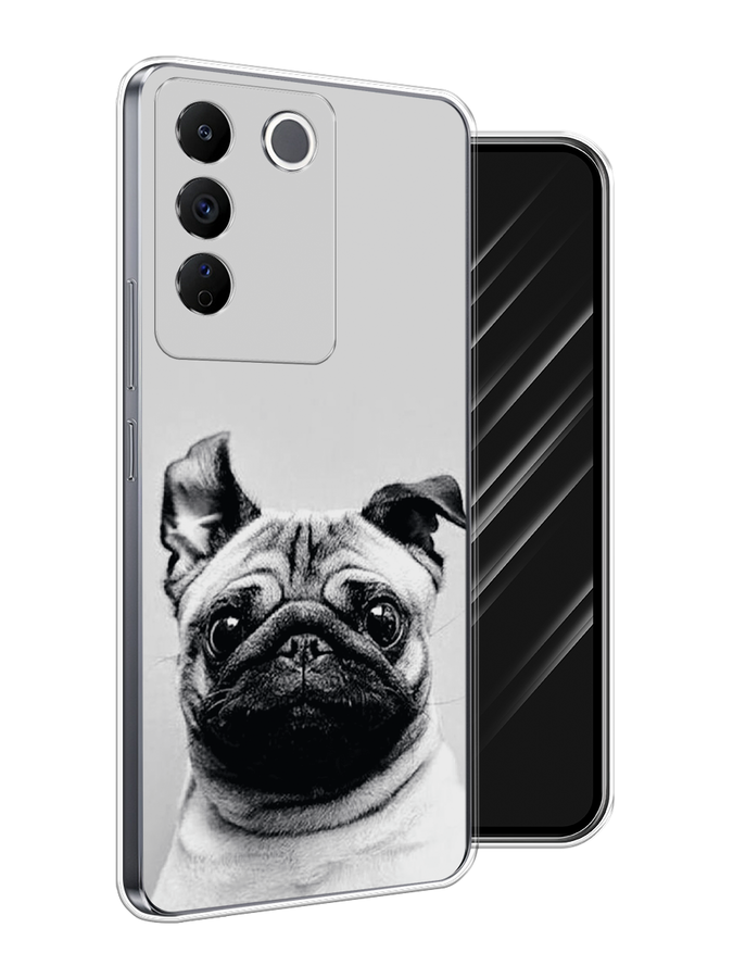 

Чехол Awog на Vivo V27e "Ушастый мопс", Серый, 268350-1